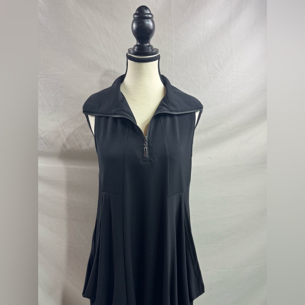 Lavena Draped Dress With Pockets Black Size S - Picture 2 of 4